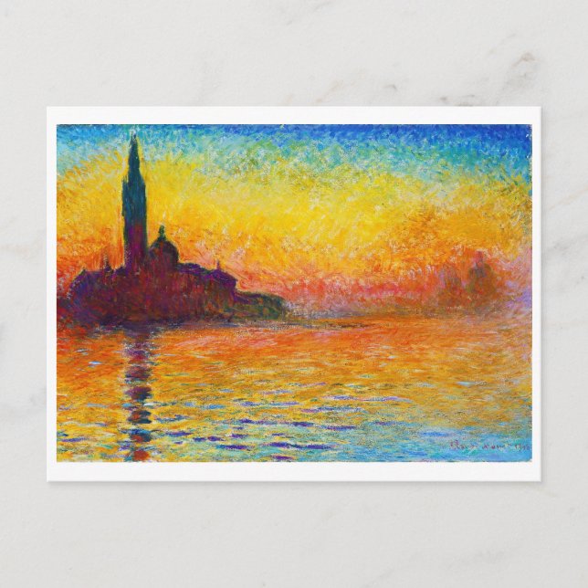 San Giorgio Maggiore at Dusk  Claude Monet Postcard (Front)