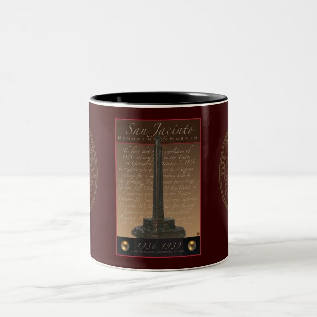 San Jacinto Monument Two-Tone Coffee Mug (Center)