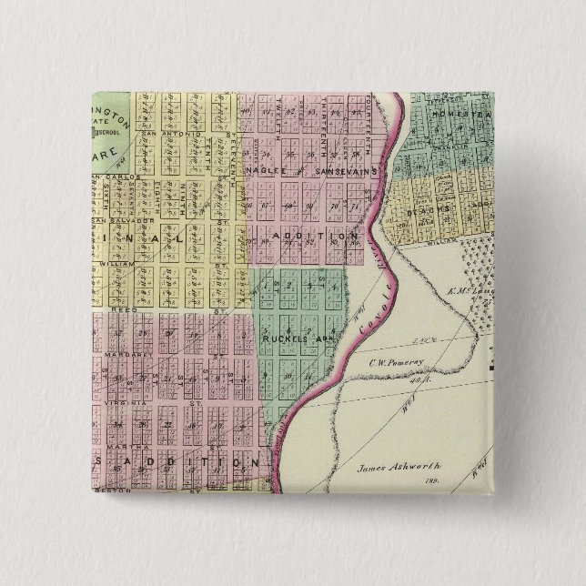 San Jose 3rd ward 15 Cm Square Badge (Front)