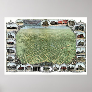 San Jose, CA Panoramic Map - 1901 Poster