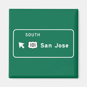 San Jose, CA Road Sign Magnet