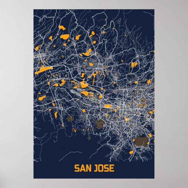 San Jose - Califonia Bluefresh City Map Poster (Front)