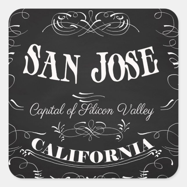 San Jose, California - Capital of Silicon Valley Square Sticker (Front)