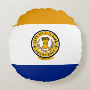 San Jose (California) City flag Round Cushion
