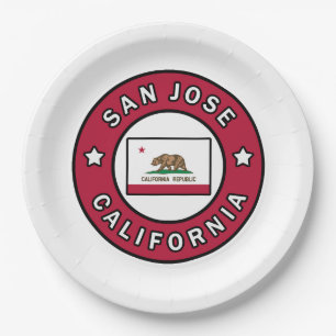 San Jose California Paper Plate