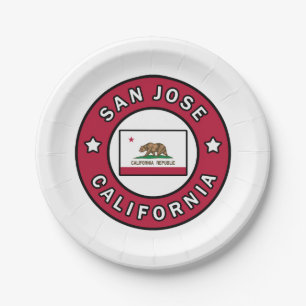 San Jose California Paper Plate