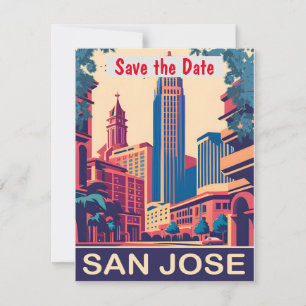 San Jose California Pink Wedding Invitation