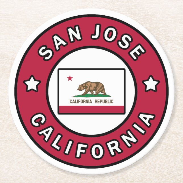 San Jose California Round Paper Coaster (Front)