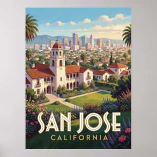 San Jose California Silicon Valley Travel Poster