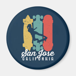San Jose California Skater Girl Skateboarding Magnet