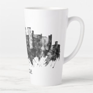 San Jose California Skyline BW Latte Mug