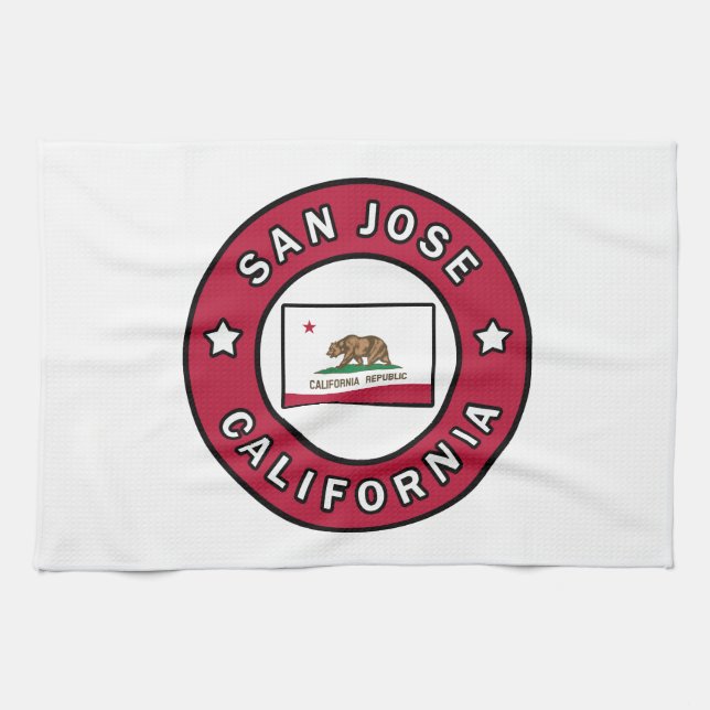 San Jose California Tea Towel (Horizontal)