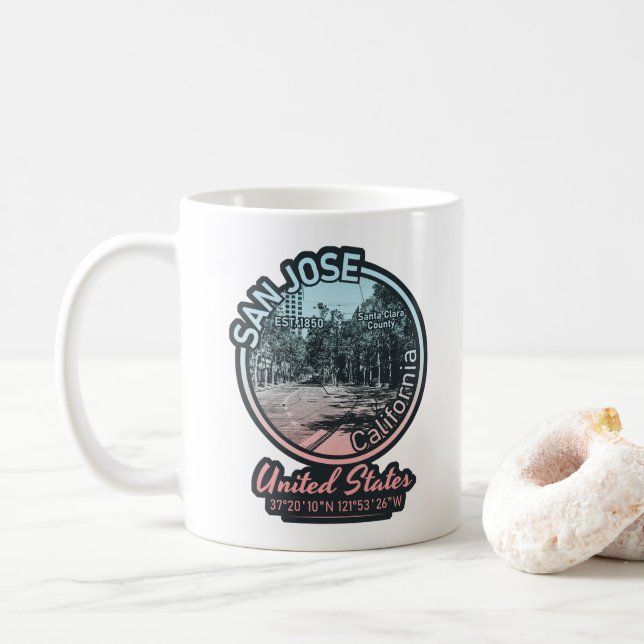 SAN JOSE - CALIFORNIA VINTAGE COFFEE MUG (With Donut)