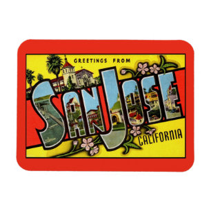 San Jose California Vintage Greeting Flexible Magnet