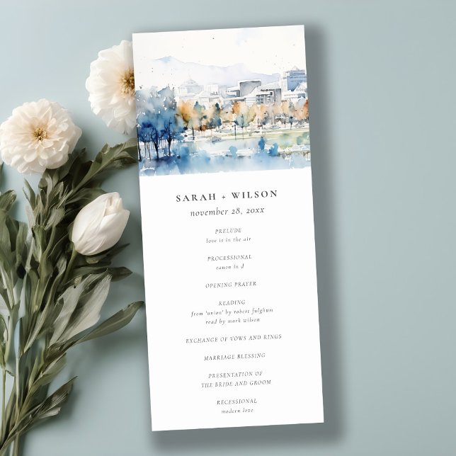 San Jose, California Watercolor Wedding Program (Creator Uploaded)