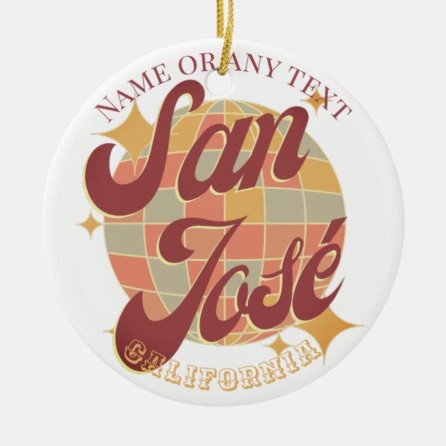 San José City California USA  Ceramic Ornament (Front)