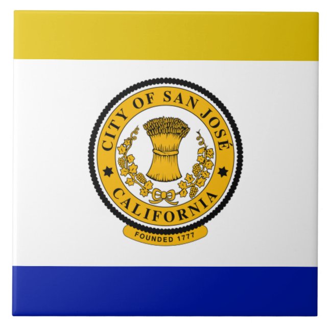 San Jose city flag Ceramic Tile (Front)