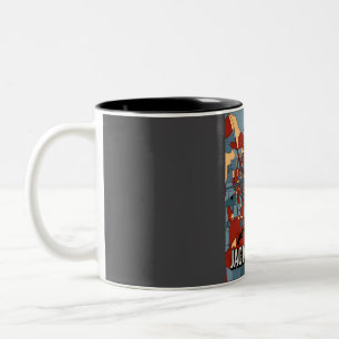 San Jose City Map - Colourful Retro Travel Earthto Two-Tone Coffee Mug