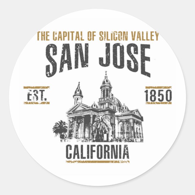 San Jose Classic Round Sticker (Front)