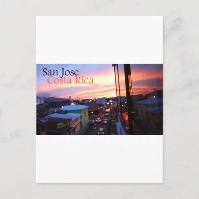 San Jose Costa Rica Sunset Postcard (Front)