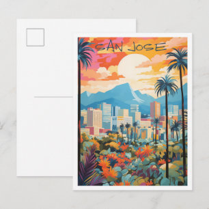 San Jose Costa Rica Vintage Travel Art Postcard