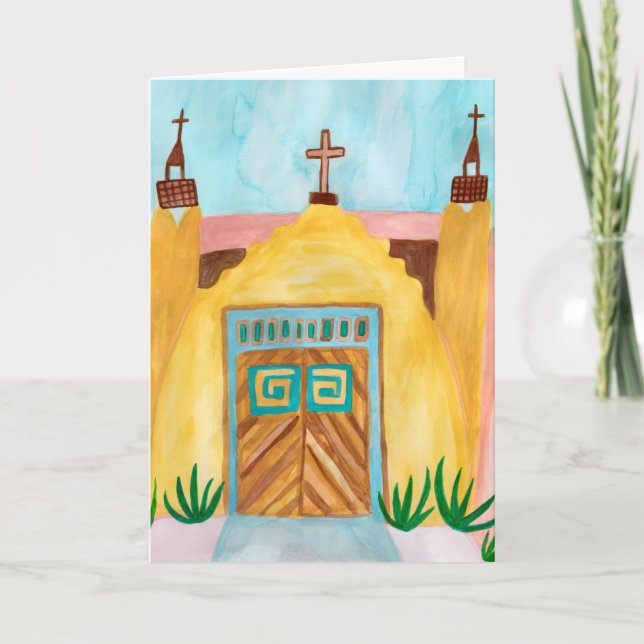 San Jose de Gracia Watercolor New Mexico CUSTOM Card (Front)