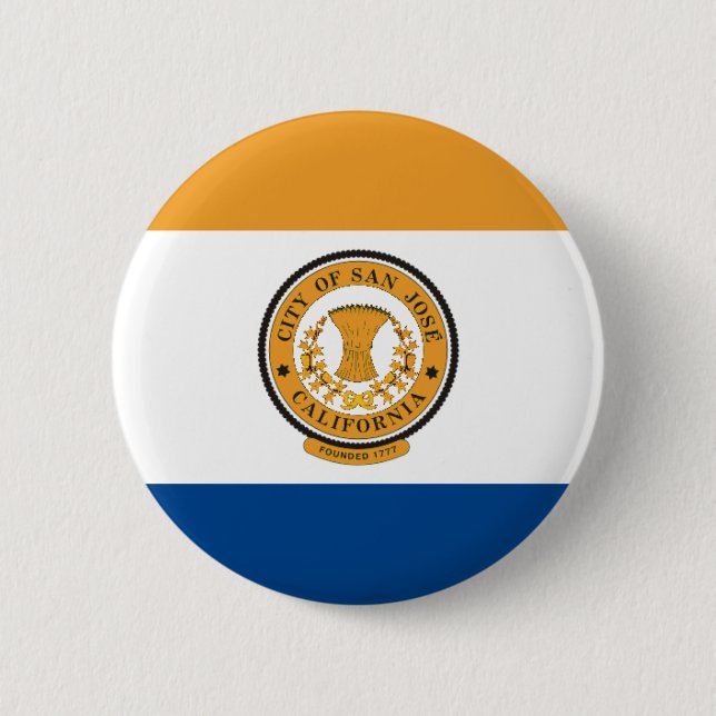 San Jose Flag 6 Cm Round Badge (Front)