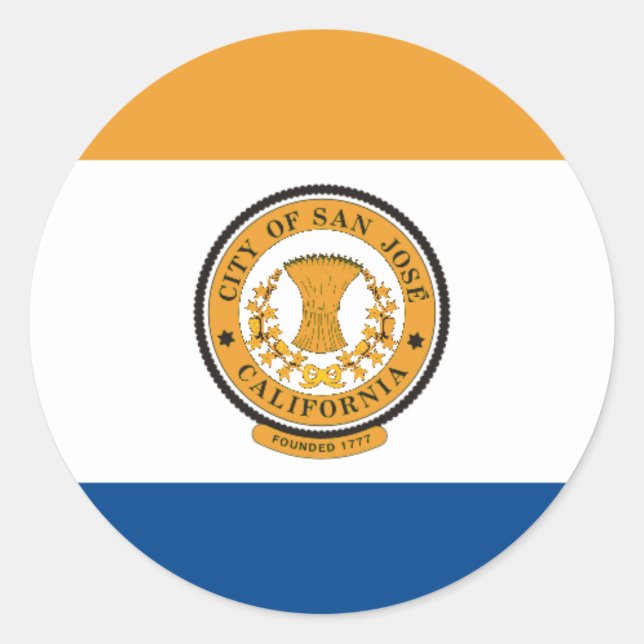San Jose Flag Classic Round Sticker (Front)