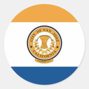 San Jose Flag Classic Round Sticker
