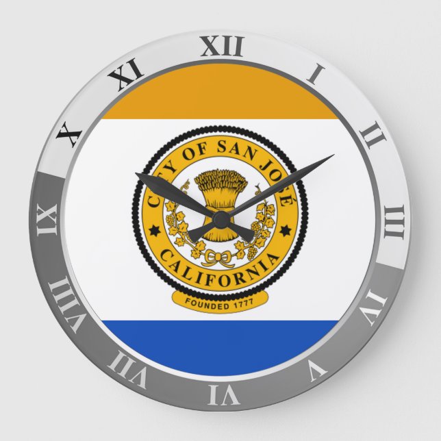 San Jose flag Large Clock (Front)