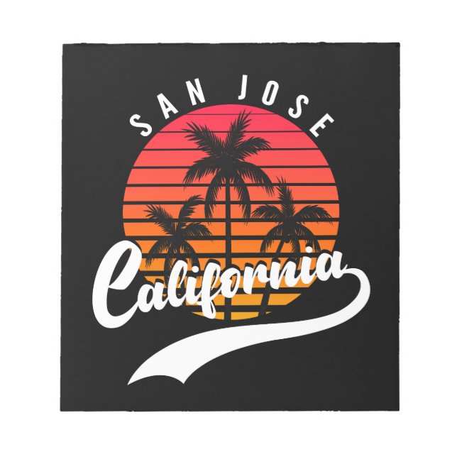 San Jose Retro Sunset Notepad (Front)