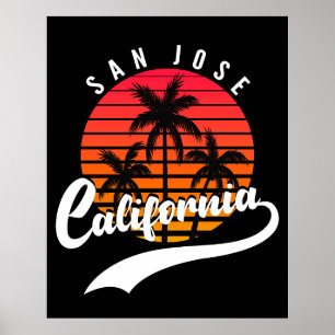 San Jose Retro Sunset Poster