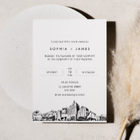 San Jose Skyline Wedding Invitation with Photo