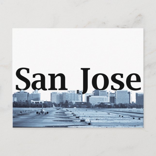 San Jose Skyline with San Jose in the Sky Postcard (Front)