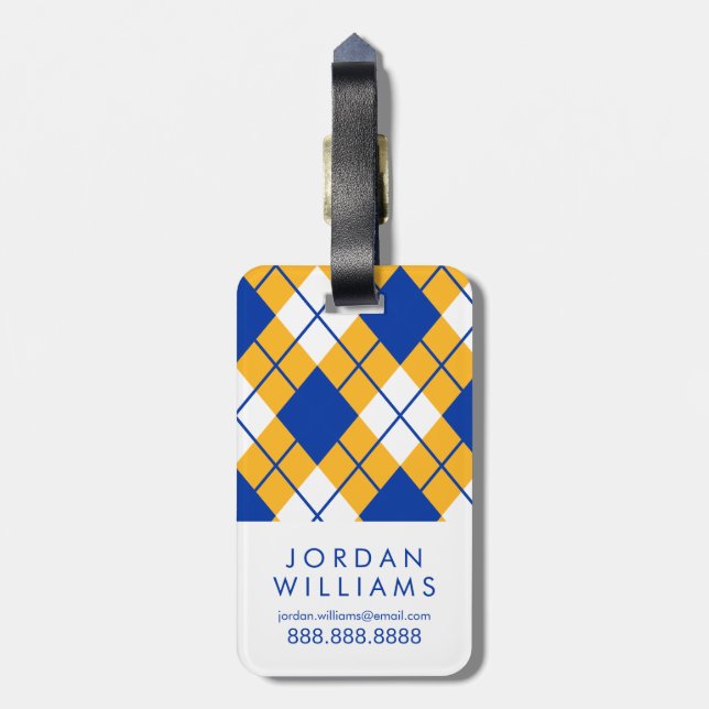San Jose State Spartans argyle Luggage Tag (Back Vertical)