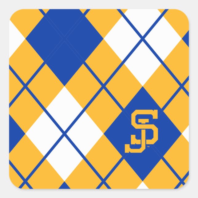 San Jose State Spartans argyle Square Sticker (Front)