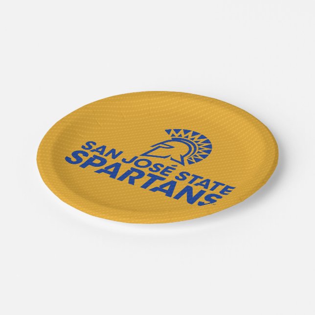 San Jose State Spartans Carbon Fibre Pattern Paper Plate (Angled)