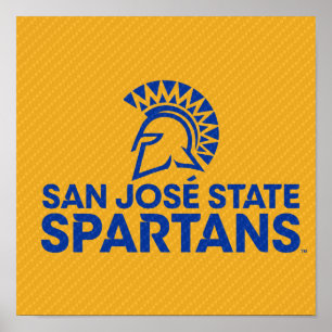 San Jose State Spartans Carbon Fibre Pattern Poster