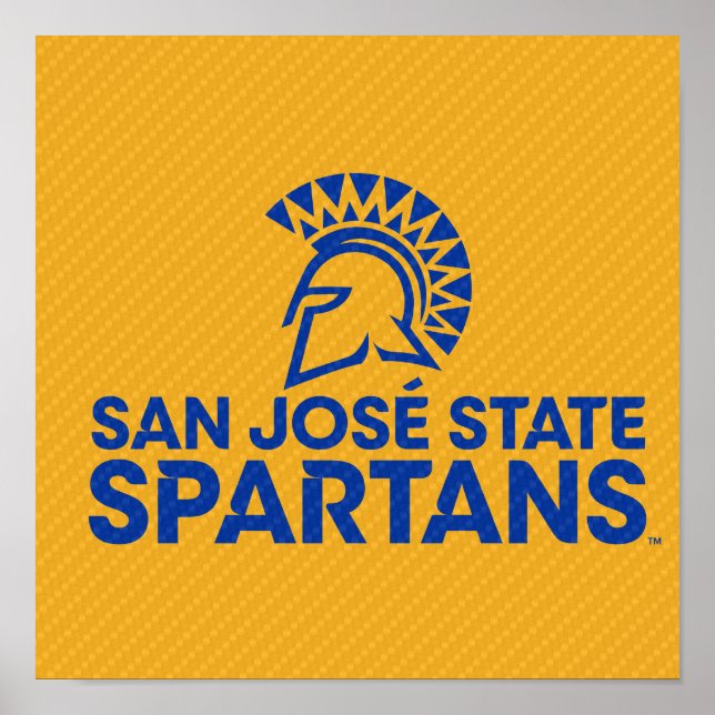 San Jose State Spartans Carbon Fibre Pattern Poster (Front)