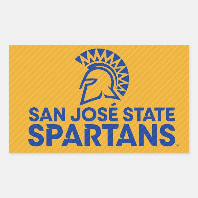 San Jose State Spartans Carbon Fibre Pattern Rectangular Sticker (Front)