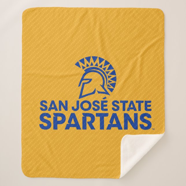 San Jose State Spartans Carbon Fibre Pattern Sherpa Blanket (Front)