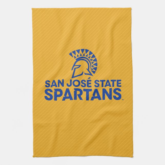 San Jose State Spartans Carbon Fibre Pattern Tea Towel (Vertical)