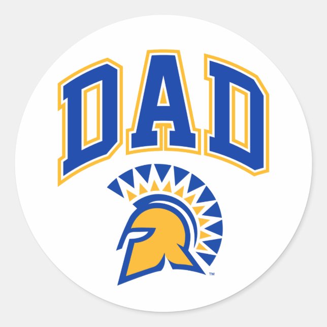 San Jose State Spartans Dad Classic Round Sticker (Front)