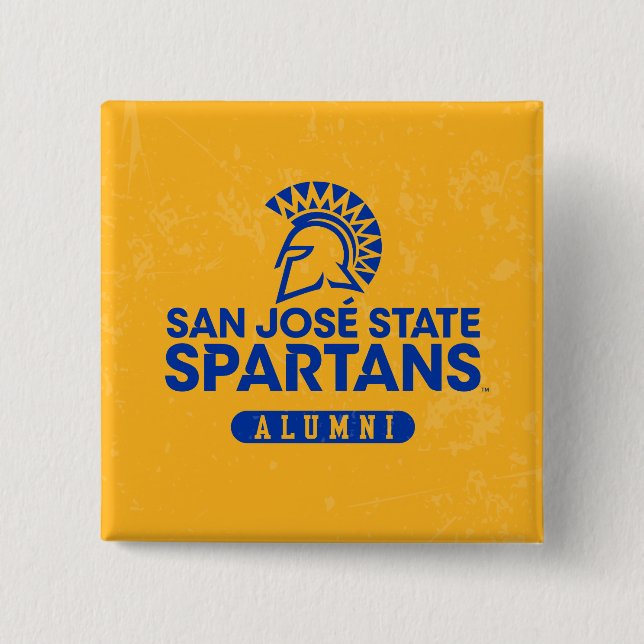 San Jose State Spartans Distressed 15 Cm Square Badge (Front)