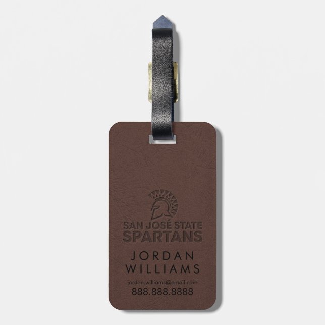 San Jose State Spartans Leather Luggage Tag (Back Vertical)