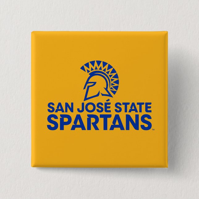 San Jose State Spartans Logo Wordmark 15 Cm Square Badge (Front)