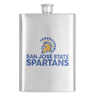 San Jose State Spartans Logo Wordmark Distressed Hip Flask
