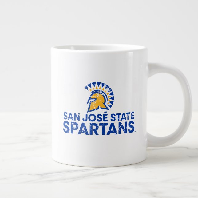 San Jose State Spartans Logo Wordmark Distressed Large Coffee Mug (Right)