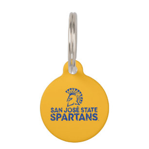 San Jose State Spartans Logo Wordmark Distressed Pet Tag