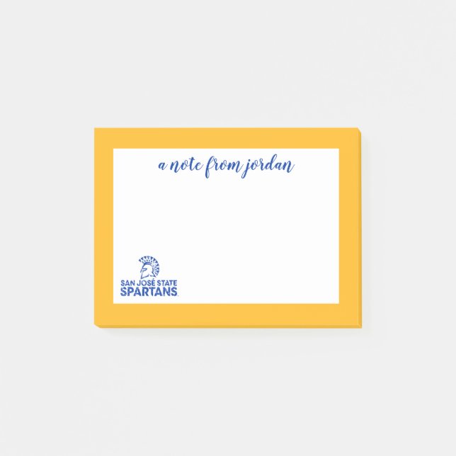 San Jose State Spartans Logo Wordmark Distressed Post-it Notes (Front)
